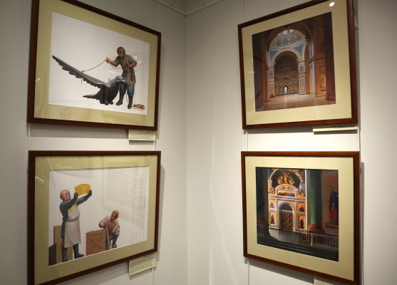 Структура выставки повторяет книжное повествование, выступая путеводителем по истории строительства Исаакиевского собора